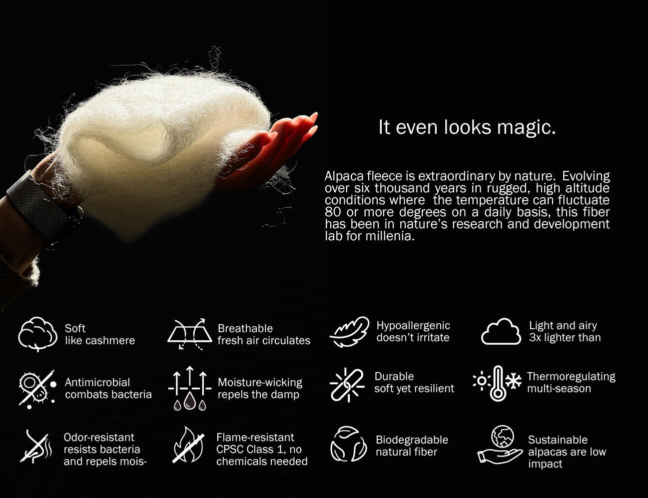 Qualities of alpaca fleece